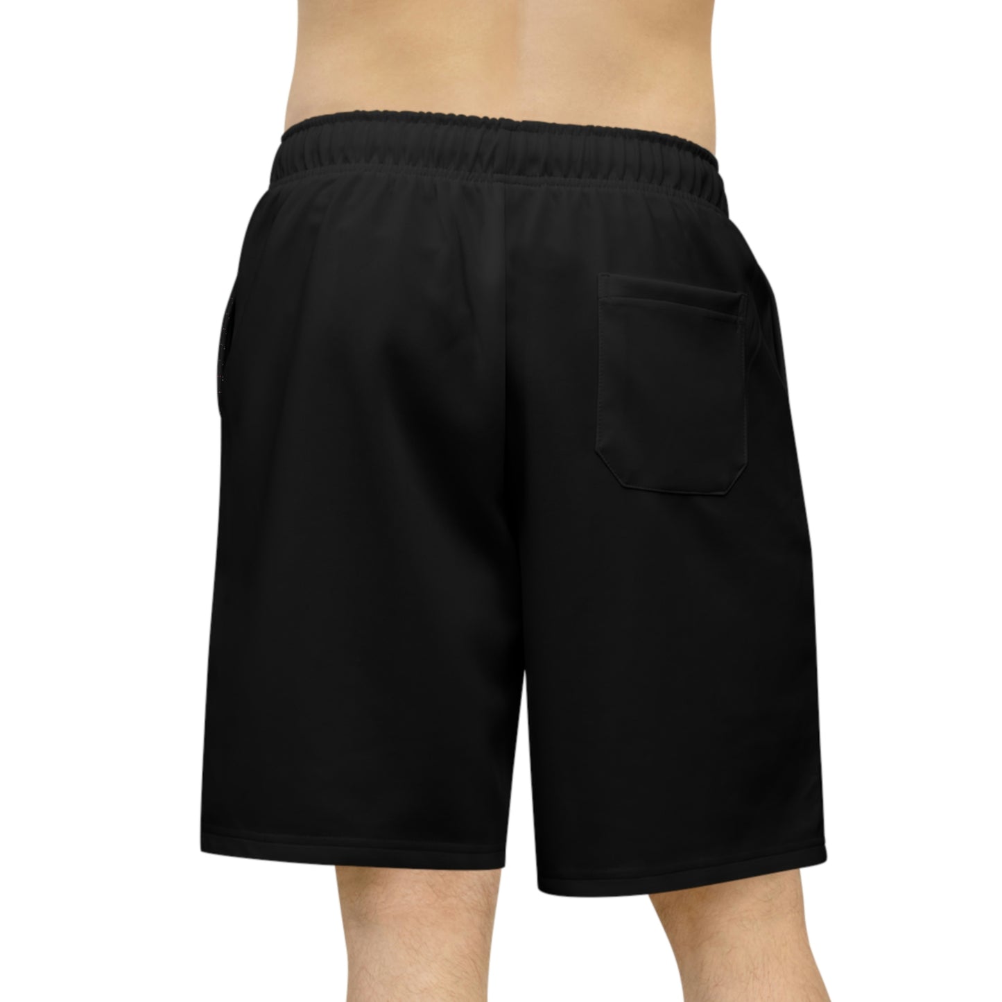 Zodiac Mens athletic long shorts, Side logo (Black)