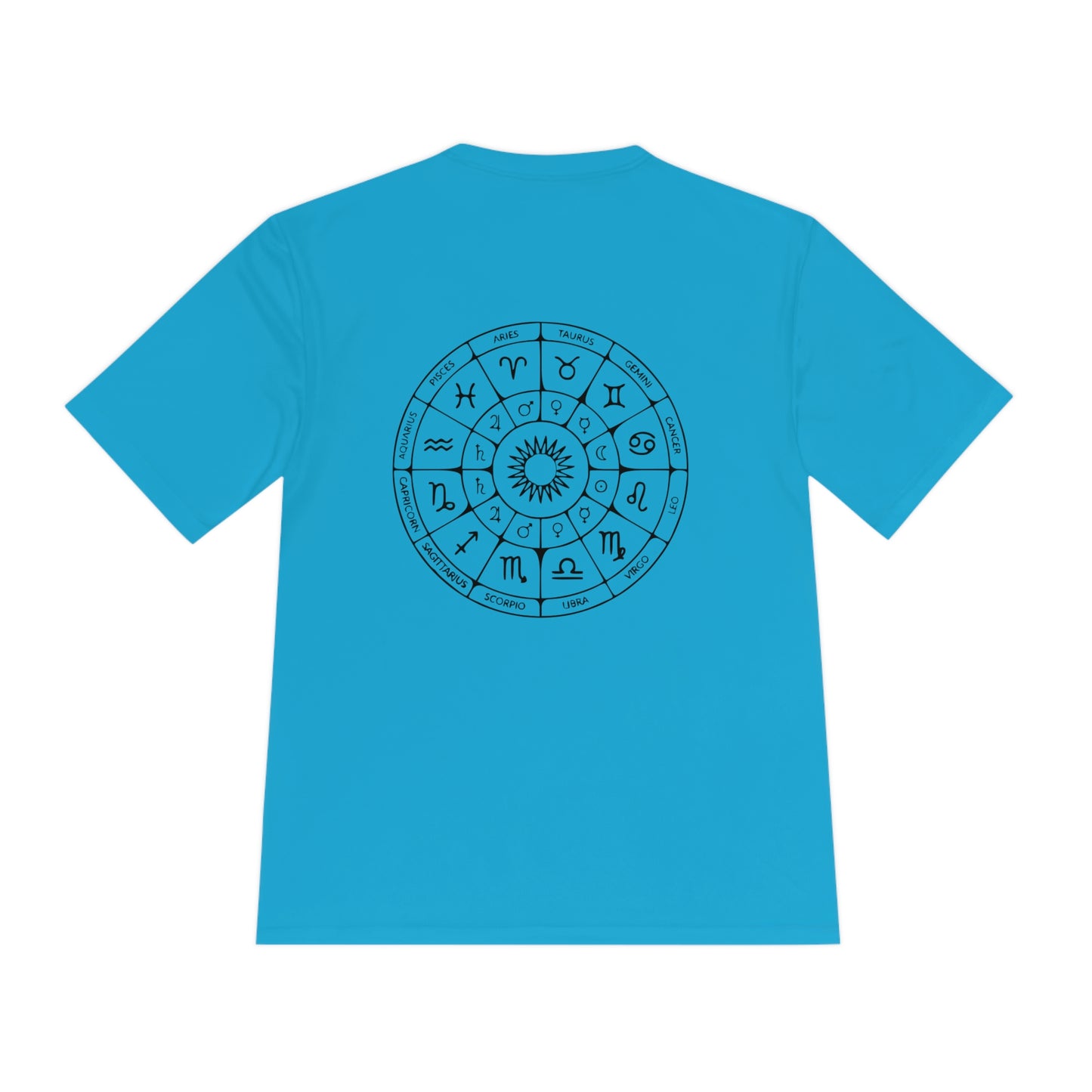 Zodiac Unisex Moisture Wicking Tee (Zodiac circle on back)