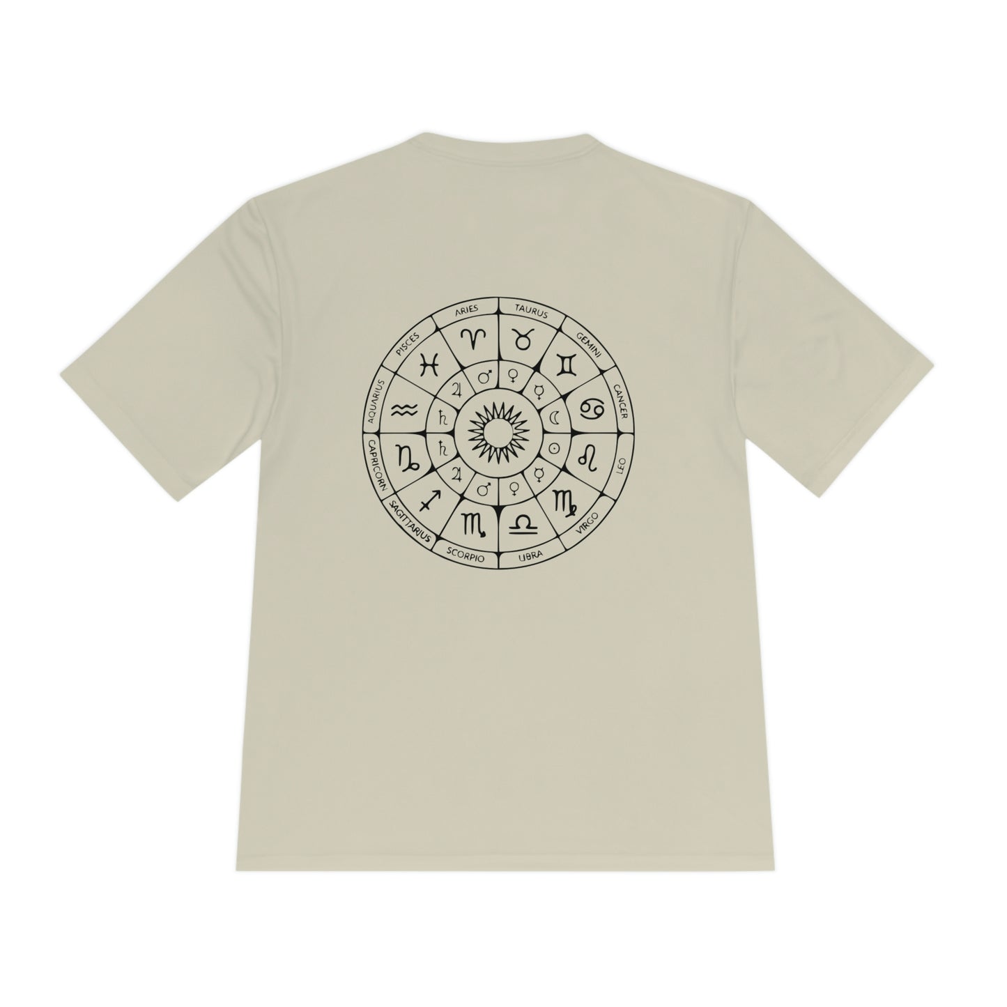 Zodiac Unisex Moisture Wicking Tee (Zodiac circle on back)