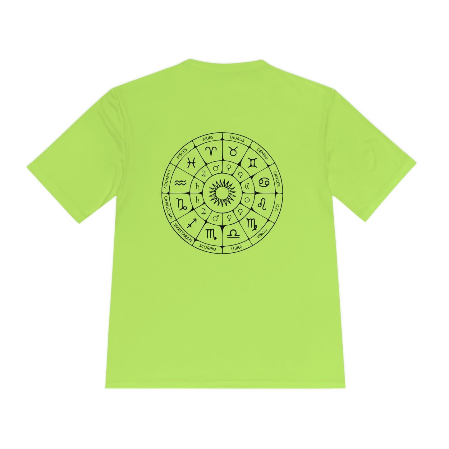 Zodiac Unisex Moisture Wicking Tee (Zodiac circle on back)