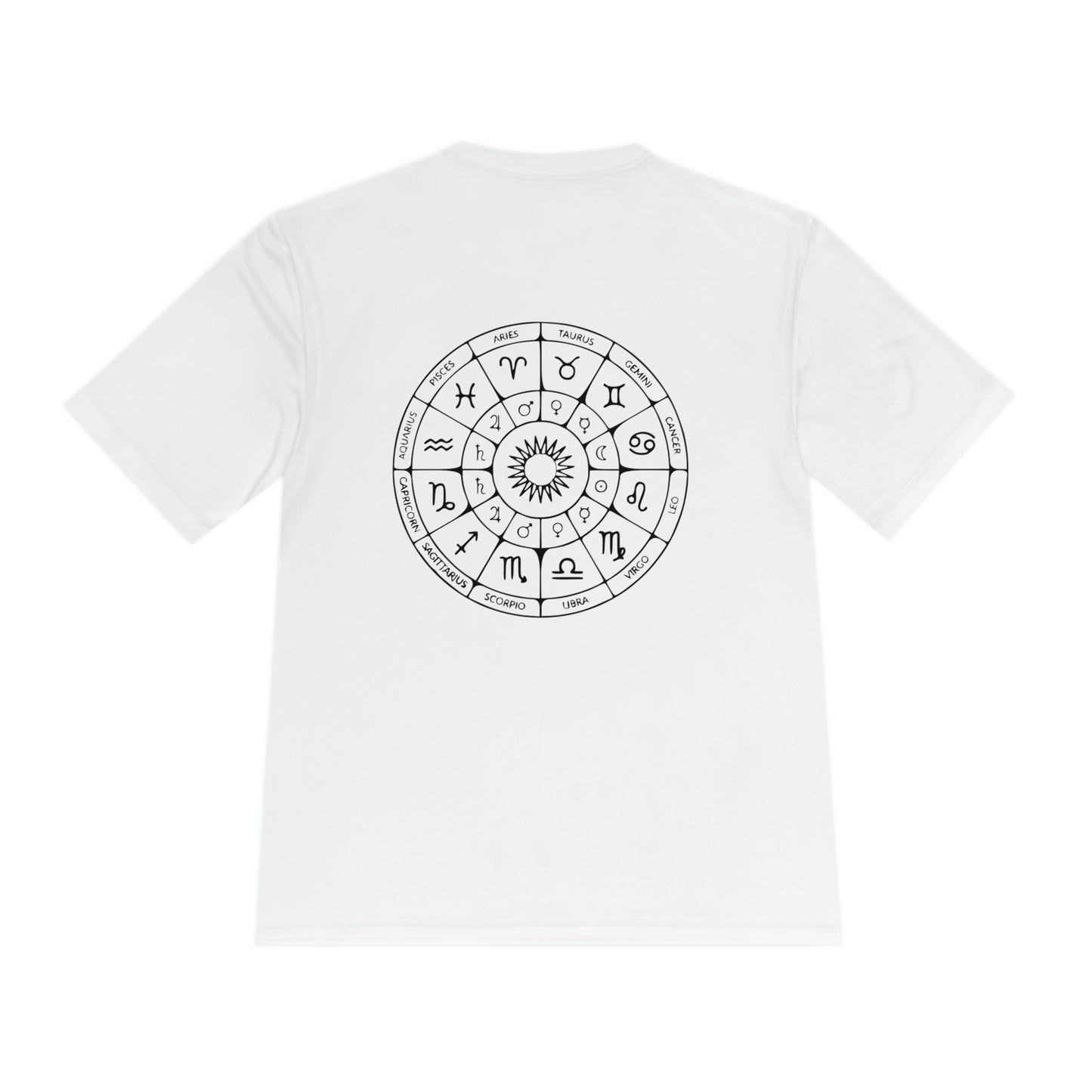 Zodiac Unisex Moisture Wicking Tee (Zodiac circle on back)