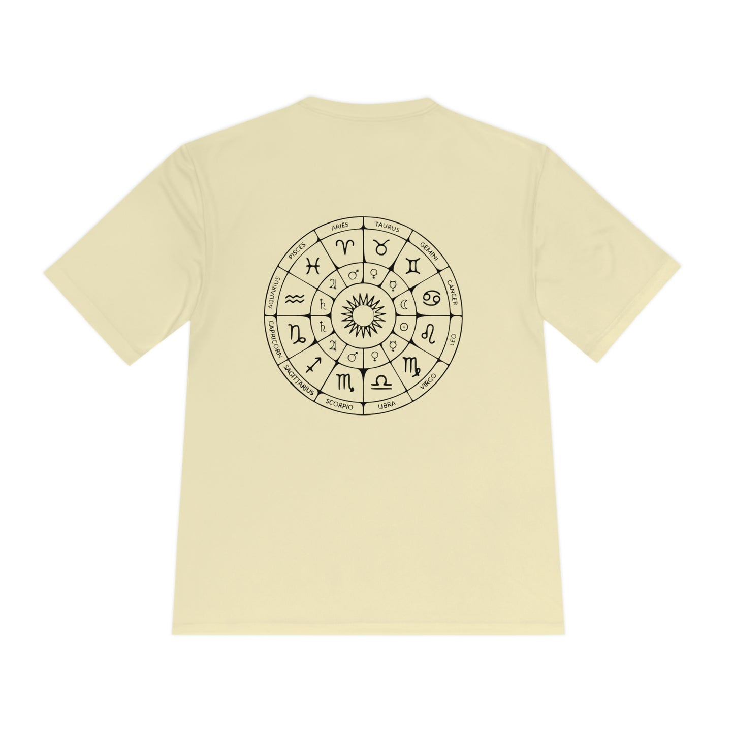 Zodiac Unisex Moisture Wicking Tee (Zodiac circle on back)