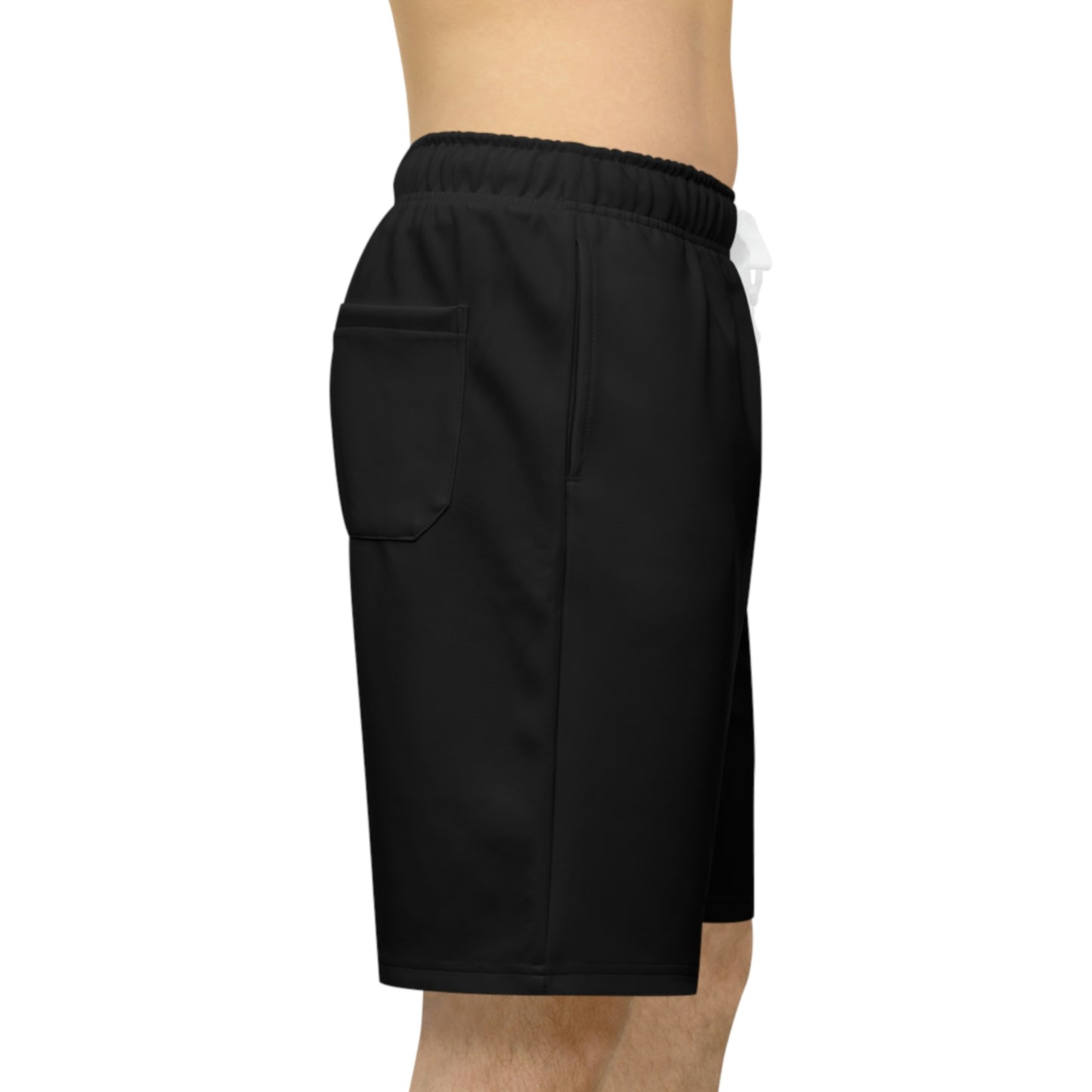 Zodiac Mens athletic long shorts, Side logo (Black)